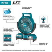 Makita (DCF203Z) 18V LXT® Lithium‑Ion Cordless/Corded 9‑1/4" Fan, Tool Only - Pacific Power Tools