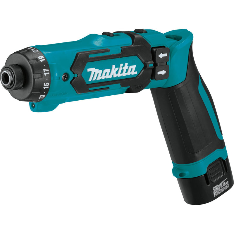 Makita (DF012DSE) 7.2V Lithium‑Ion 1/4" Hex Driver‑Drill Kit with Auto‑Stop Clutch - Pacific Power Tools