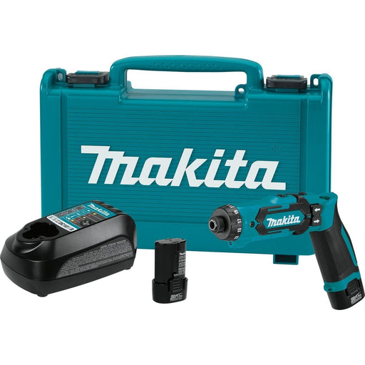 Makita (DF012DSE) 7.2V Lithium‑Ion 1/4" Hex Driver‑Drill Kit with Auto‑Stop Clutch - Pacific Power Tools