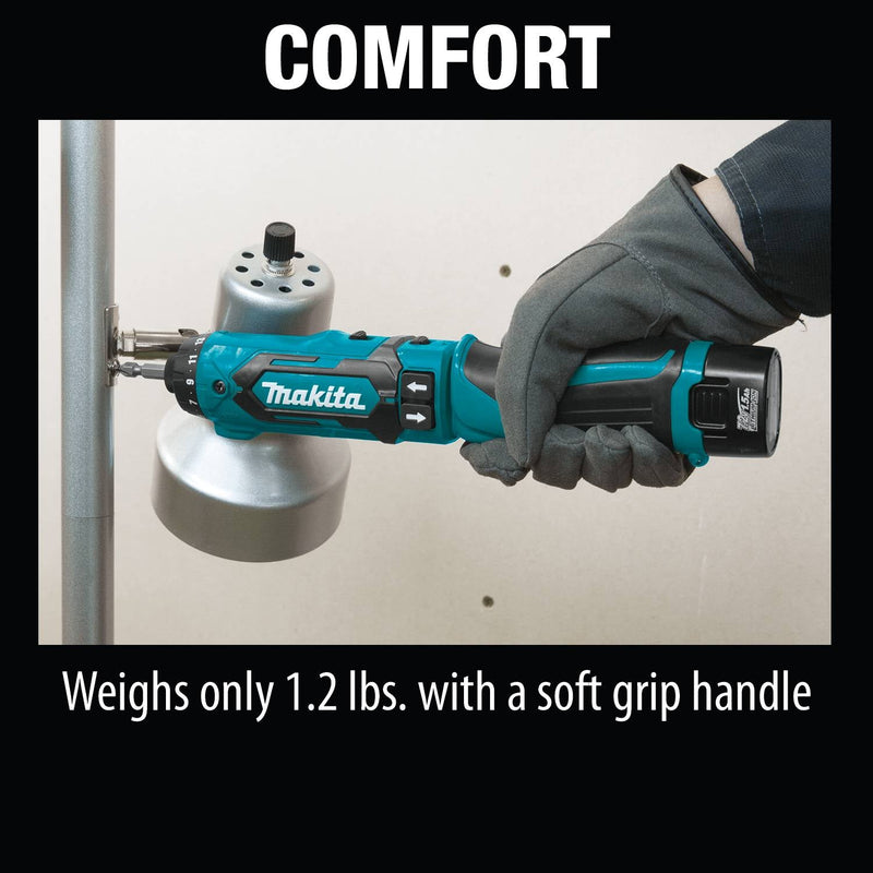 Makita (DF012DSE - R) 7.2V Lithium - Ion Cordless 1/4" Hex Driver - Drill Kit, Auto - Stop Clutch, case (Factory Reconditioned) - Pacific Power Tools
