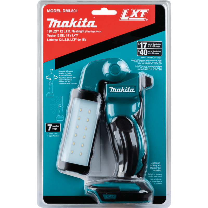 Makita (DML801) 18V LXT® Lithium - Ion 12 L.E.D. Flashlight (Flashlight Only) - Pacific Power Tools
