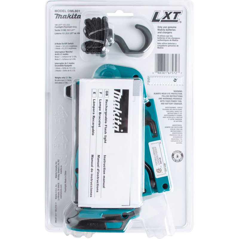 Makita (DML801) 18V LXT® Lithium - Ion 12 L.E.D. Flashlight (Flashlight Only) - Pacific Power Tools