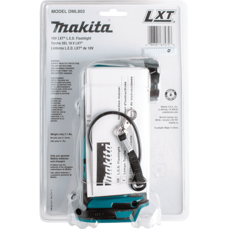 Makita (DML802) 18V LXT® Lithium - Ion L.E.D. Flashlight (Flashlight Only) - Pacific Power Tools