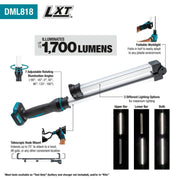 Makita (DML818) 18V LXT® Lithium‑Ion L.E.D. Underhood Work Light (Light Only) - Pacific Power Tools