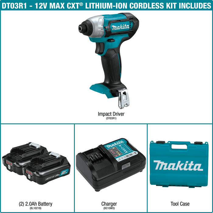 Makita (DT031R - R) Makita 12V CXT Impact Driver Kit - Pacific Power Tools