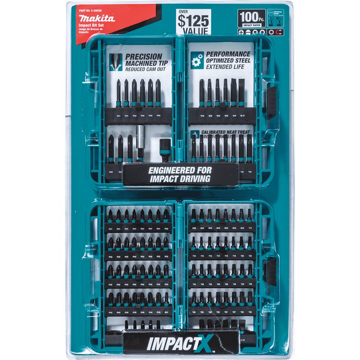 Makita (E - 00038) ImpactX™ 100 Pc. Driver Bit Set - Pacific Power Tools
