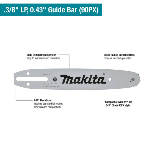 Makita (E - 00044) 10" Guide Bar, 3/8" LP, .043", 40, A041 - Pacific Power Tools