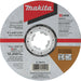 Makita (E - 00474) X - LOCK 5" x .045" x 7/8" General Purpose 60 Grit Thin Metal & Stainless Cut‑Off Wheel - Pacific Power Tools