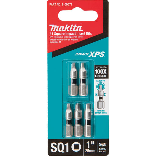 Makita (E - 00577) Impact XPS® 1 Square 1" Insert Bit, 5/pk - Pacific Power Tools