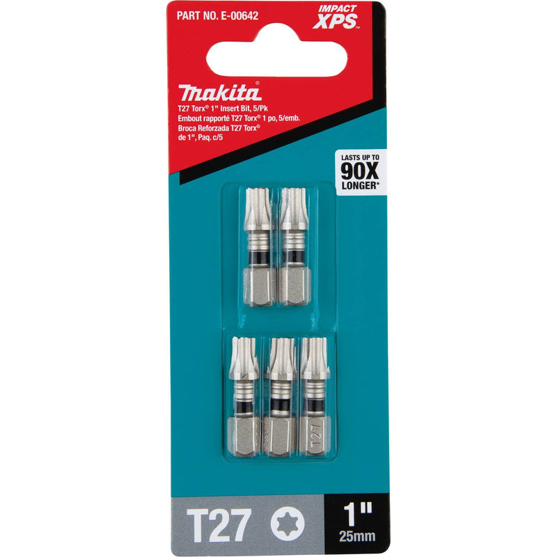 Makita (E - 00642) Impact XPS® T27 Torx 1" Insert Bit, 5/pk - Pacific Power Tools