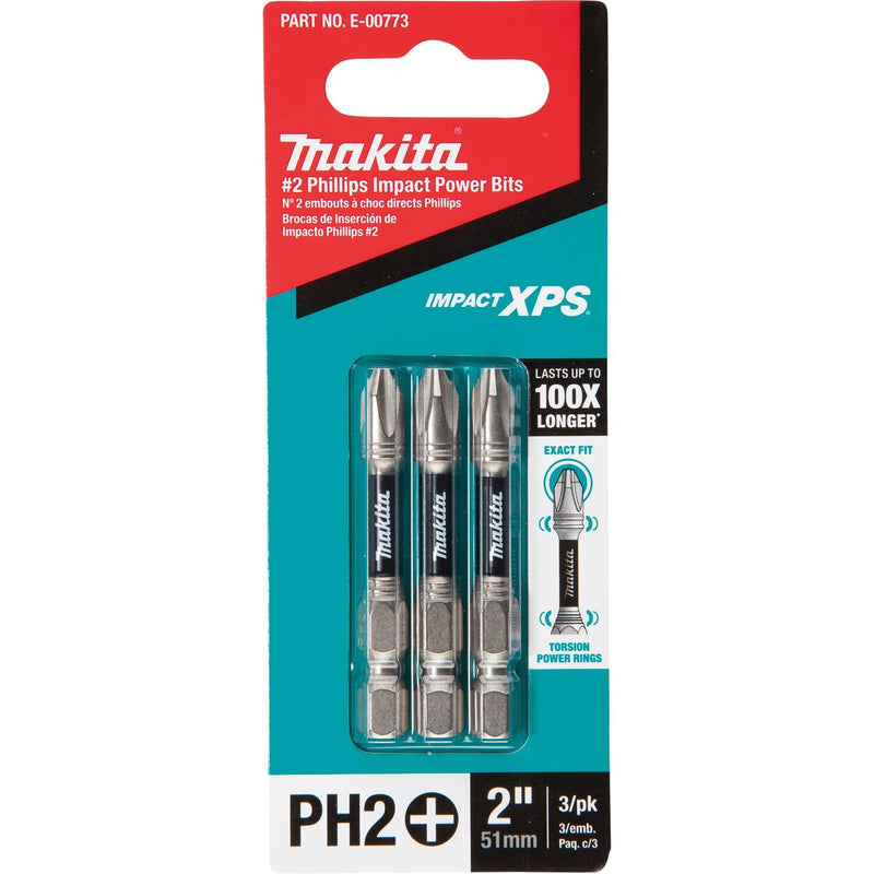Makita (E - 00773) Impact XPS® 2 Phillips 2" Power Bit, 3/pk - Pacific Power Tools