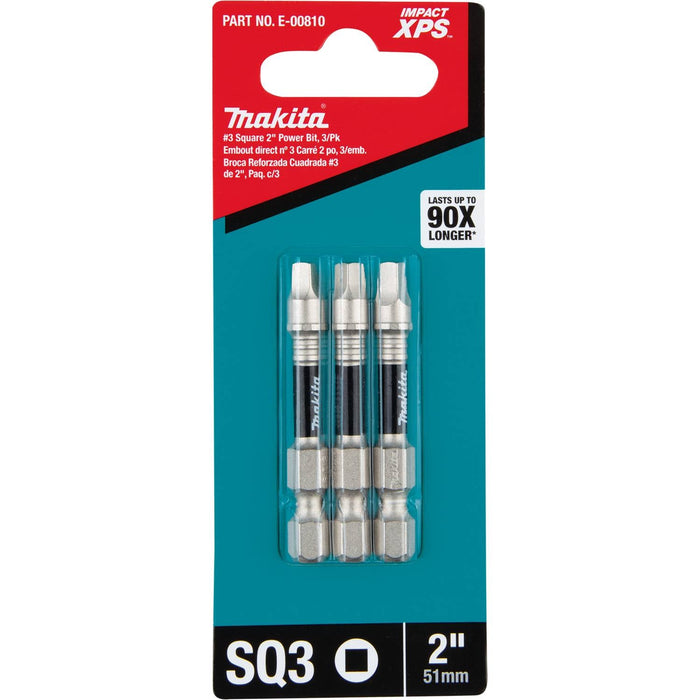 Makita (E - 00810) Impact XPS® 3 Square 2" Power Bit, 3/pk - Pacific Power Tools