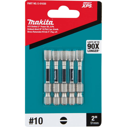 Makita (E - 01030) Impact XPS® 10 Slotted 2" Power Bit, 5/pk - Pacific Power Tools