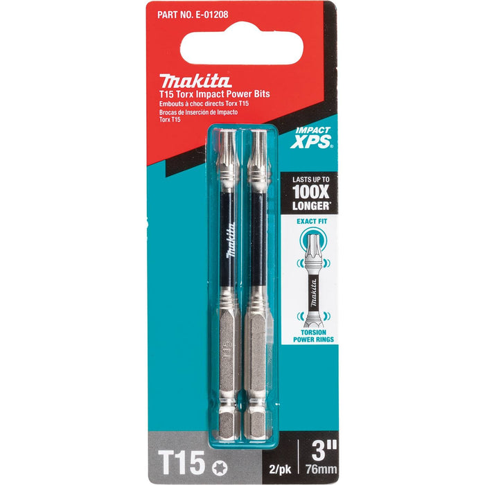 Makita (E - 01208) Impact XPS® T15 Torx 3" Power Bit, 2/pk - Pacific Power Tools