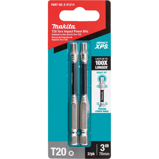 Makita (E - 01214) Impact XPS® T20 Torx 3" Power Bit, 2/pk - Pacific Power Tools