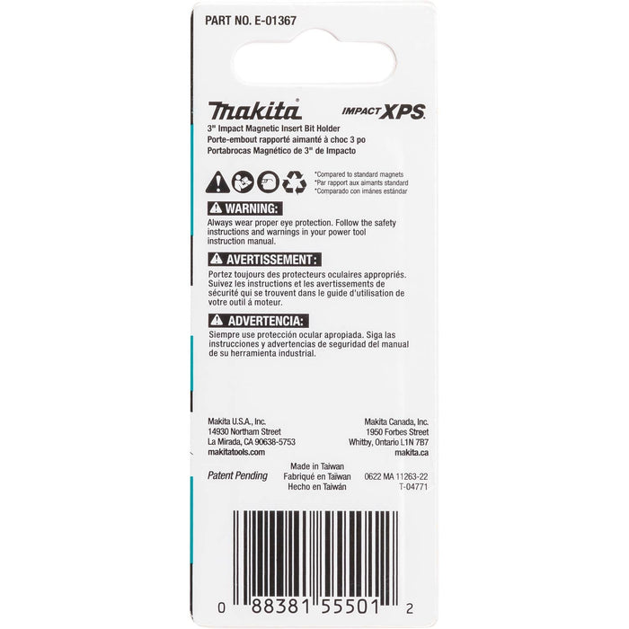 Makita (E - 01367) Impact XPS® 3" Magnetic Insert Bit Holder - Pacific Power Tools