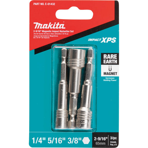 Makita (E - 01432) Impact XPS® 3 Pc. 2 - 9/16" Magnetic Nutsetter Set - Pacific Power Tools