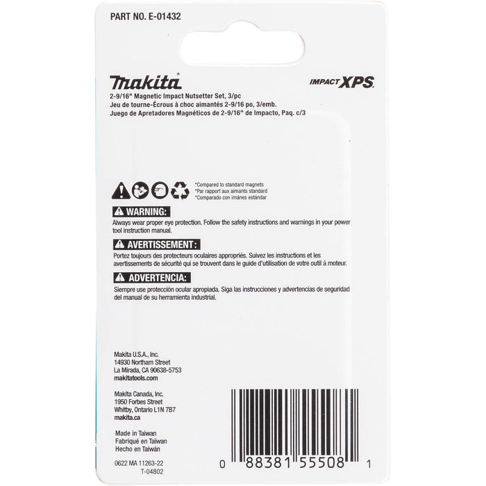 Makita (E - 01432) Impact XPS® 3 Pc. 2 - 9/16" Magnetic Nutsetter Set - Pacific Power Tools