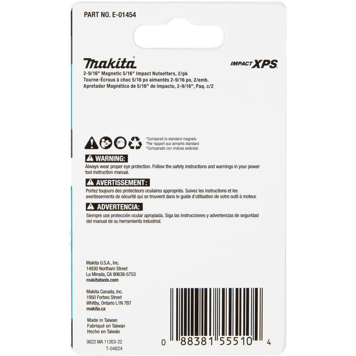 Makita (E - 01454) Impact XPS® 2 - 9/16" Magnetic 5/16" Nutsetter, 2/pk - Pacific Power Tools
