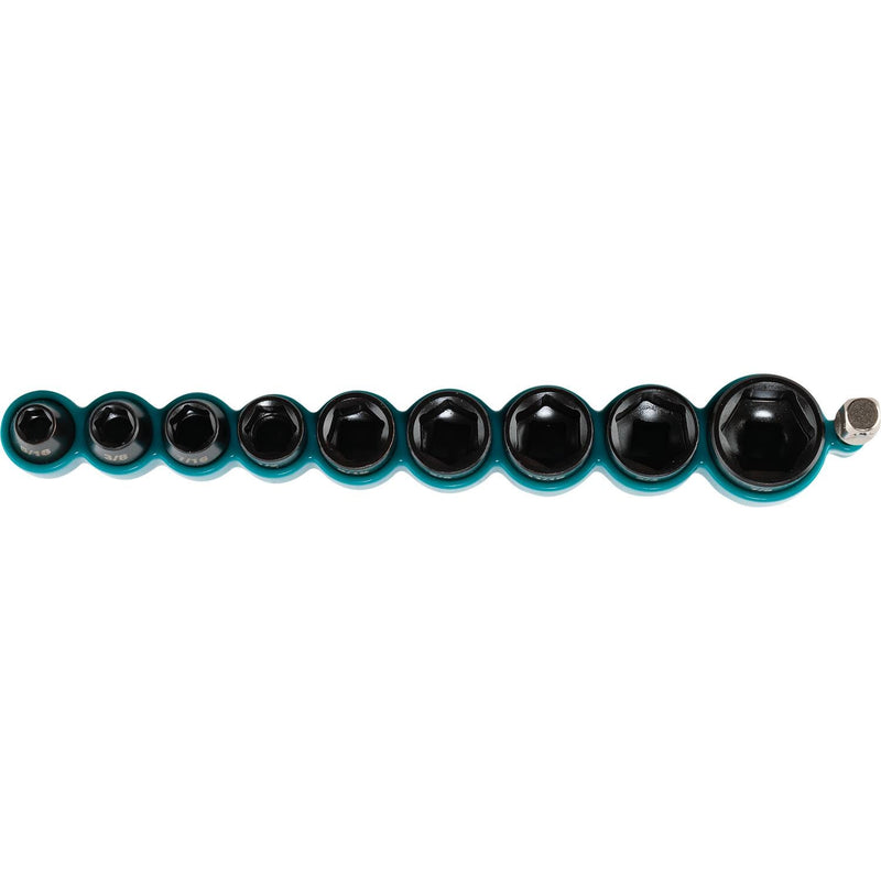 Makita (E - 01672) Impact XPS® 10 Pc. 3/8" Drive 6 - Point SAE Impact Socket Set w/ Standard Socket Adapter - Pacific Power Tools