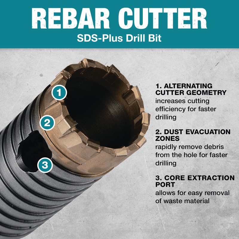 Makita (E - 12516) 5/8" x 12" SDS - Plus Rebar Cutter Drill Bit - Pacific Power Tools