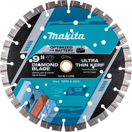 Makita (E - 23298) 9" Thin Kerf Diamond Blade, Segmented, General Purpose - Pacific Power Tools