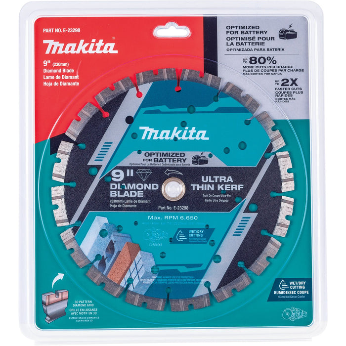 Makita (E - 23298) 9" Thin Kerf Diamond Blade, Segmented, General Purpose - Pacific Power Tools