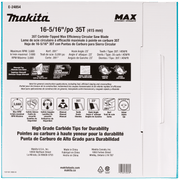 Makita (E - 24854) 16‑5/16" 35T CT MAX EFFICIENCY CIRCULAR SAW BLADE - Pacific Power Tools