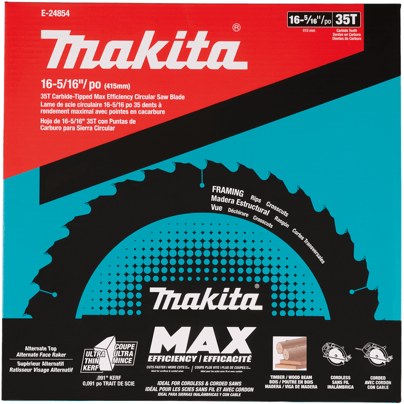 Makita (E - 24854) 16‑5/16" 35T CT MAX EFFICIENCY CIRCULAR SAW BLADE - Pacific Power Tools