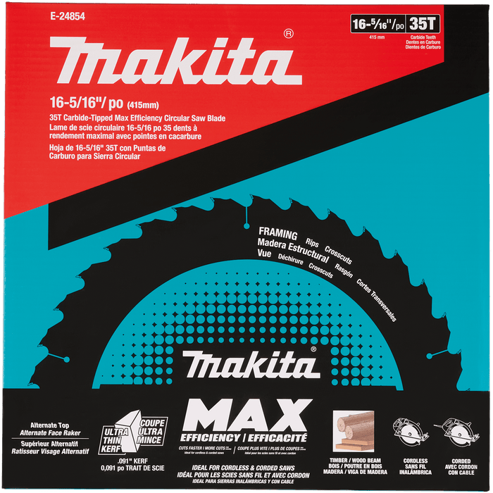 Makita (E - 24854) 16‑5/16" 35T CT MAX EFFICIENCY CIRCULAR SAW BLADE - Pacific Power Tools