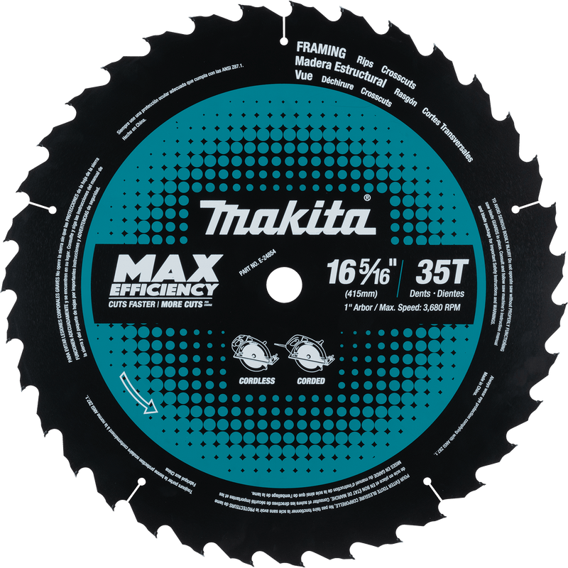 Makita (E - 24854) 16‑5/16" 35T CT MAX EFFICIENCY CIRCULAR SAW BLADE - Pacific Power Tools