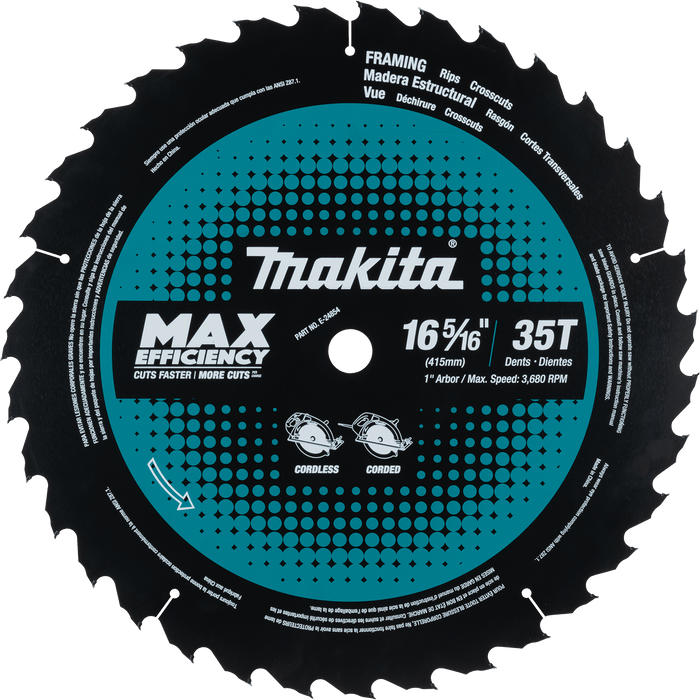 Makita (E - 24854) 16‑5/16" 35T CT MAX EFFICIENCY CIRCULAR SAW BLADE - Pacific Power Tools