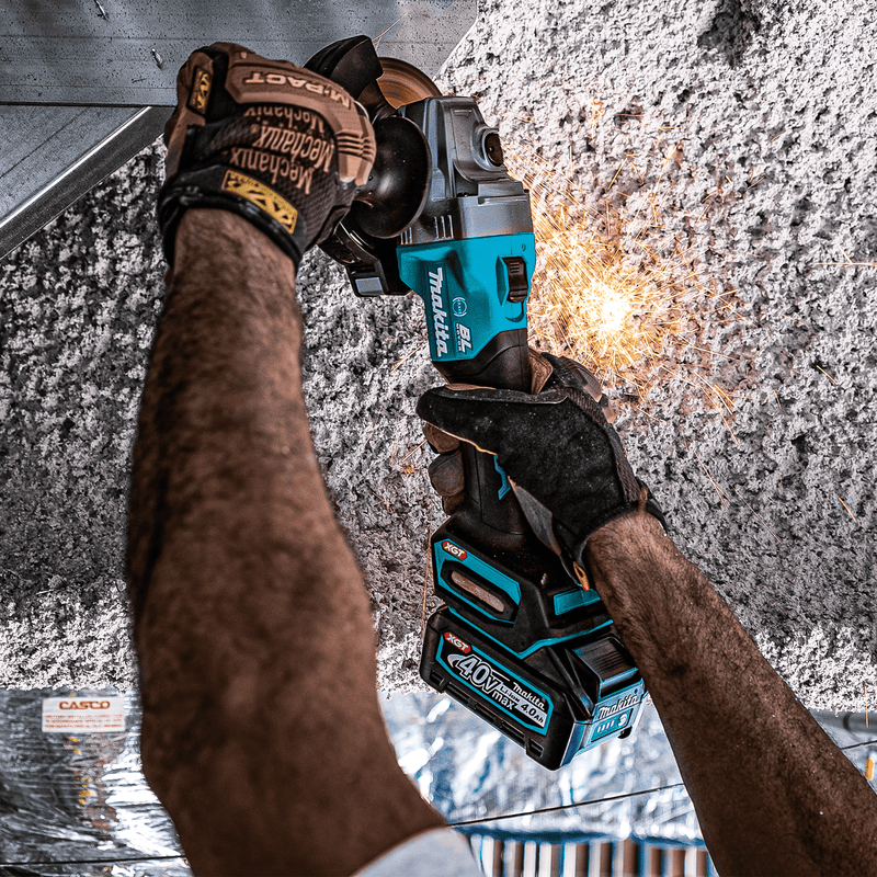 Makita (GAG01M1) 40V max XGT® Brushless Cordless 4 - 1/2” / 5" Angle Grinder Kit, electric brake, no lock - off, lock - on, bag, with one battery (4.0Ah) - Pacific Power Tools