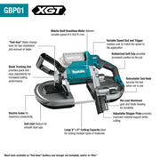 Makita (GBP01M1) 40V max XGT® Brushless Deep Cut Portable Band Saw Kit (4.0Ah) - Pacific Power Tools