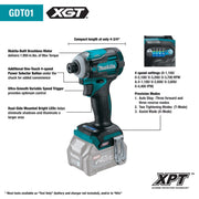 Makita (GDT01D) 40V max XGT® Brushless 4 - Speed Impact Driver Kit (2.5Ah) - Pacific Power Tools