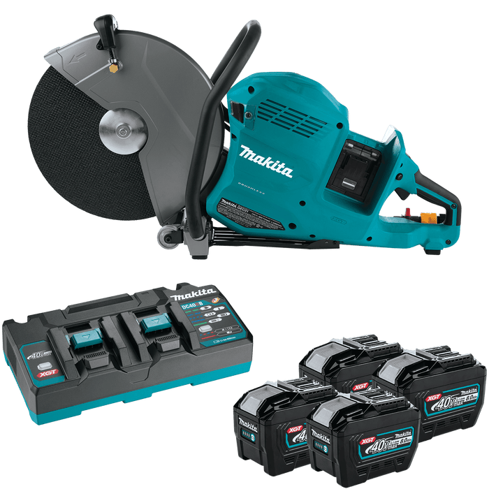 Makita (GEC01PL4) 80V max (40V max X2) XGT® Brushless 14" Power Cutter Kit, with AFT®, Electric Brake, 4 ea. BL4080F battery, dual port charger (8.0Ah) - Pacific Power Tools