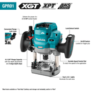 Makita (GPR01Z) 40V max XGT® Brushless 2 - 1/4 HP* Plunge Router (Tool Only) - Pacific Power Tools