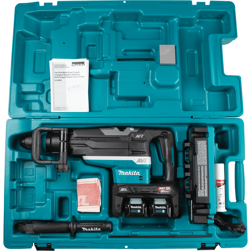 Makita (GRH06PM) 80V max (40V max X2) XGT® Brushless 2" SDS‑MAX AVT® Rotary Hammer Kit, AFT®, AWS® Capable (4.0Ah) - Pacific Power Tools