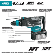 Makita (GRH06PM) 80V max (40V max X2) XGT® Brushless 2" SDS‑MAX AVT® Rotary Hammer Kit, AFT®, AWS® Capable (4.0Ah) - Pacific Power Tools
