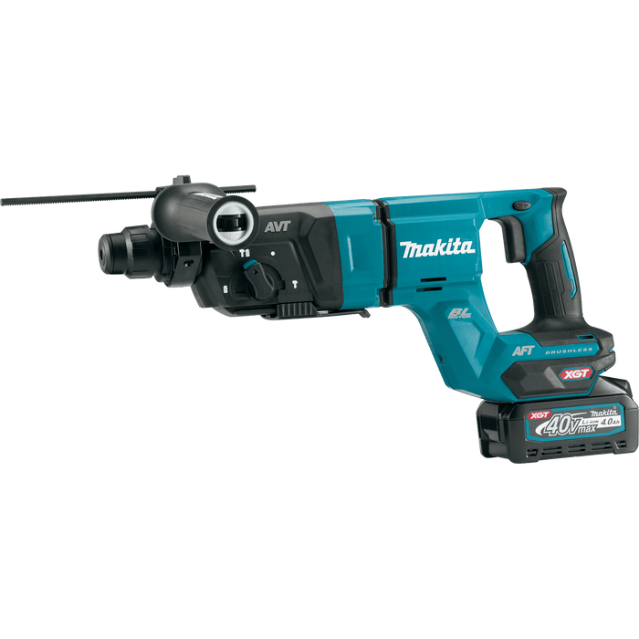 Makita (GRH07M1) 40V max XGT® Brushless 1 - 1/8" AVT® Rotary Hammer (D - Handle) Kit, accepts SDS - PLUS bits, AFT®, AWS® Capable, with one battery (4.0Ah) - Pacific Power Tools