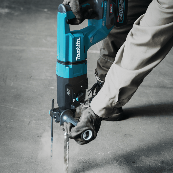 Makita (GRH07M1W) 40V max XGT® Brushless 1 - 1/8" SDS - PLUS AVT® Rotary Hammer (D - Handle) Kit w/ Dust Extractor, AFT®, AWS® Capable (4.0Ah) - Pacific Power Tools