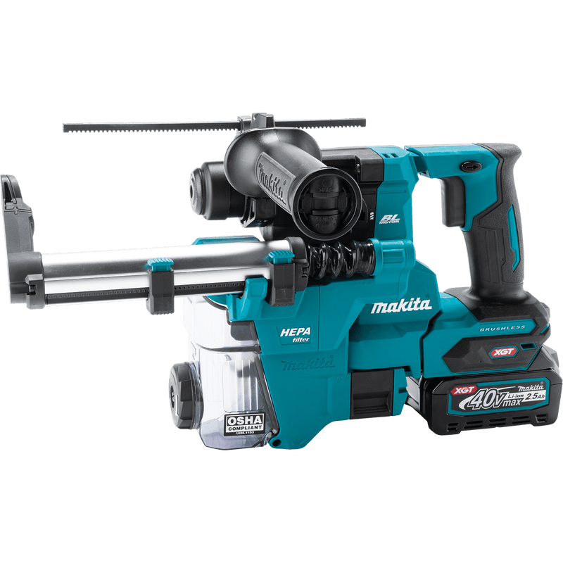 Makita (GRH10D1W) 40V max XGT® Brushless 13/16" SDS - PLUS AVT® Rotary Hammer Kit w/ Dust Extractor, AFT®, AWS® Capable (2.5Ah) - Pacific Power Tools
