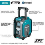 Makita (GRM03) 40V max XGT® Cordless/Corded Bluetooth® Job Site Radio (Tool Only) - Pacific Power Tools