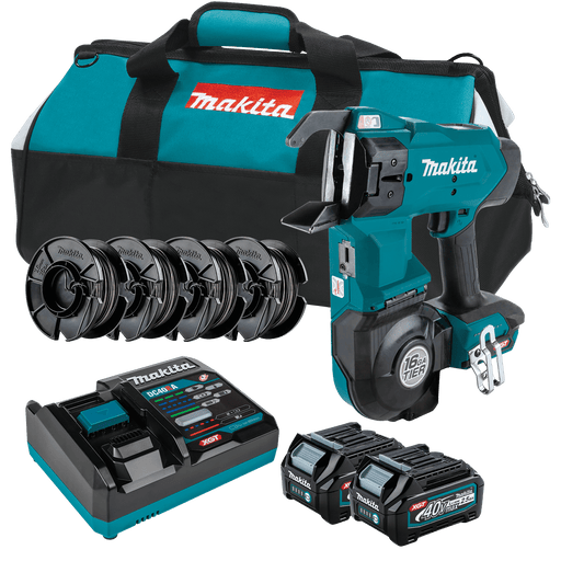 Makita (GRT01D) 40V max XGT® Brushless 16 Gauge Rebar Tying Tool Kit, with bag (2.5 Ah) - Pacific Power Tools