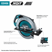 Makita (GSH06T1) 40V max XGT® Brushless 16‑5/16" Circular Saw Kit, AWS Capable (5.0Ah) - Pacific Power Tools
