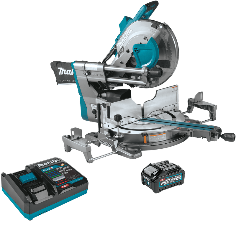 Makita (GSL04M1) 40V max XGT® Brushless 12" Dual - Bevel Sliding Compound Miter Saw Kit, AWS® Capable (4.0Ah) - Pacific Power Tools