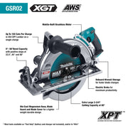 Makita (GSR02M1) 40V max XGT® Brushless Rear Handle 10 - 1/4" Circular Saw Kit, AWS® Capable (4.0Ah) - Pacific Power Tools