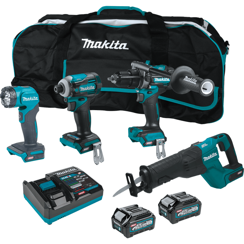 Makita (GT401M1D1) 40V max XGT® Brushless Cordless 4 Pc. Combo Kit, GPH01, GDT01, GRJ01, ML001G, bag (2.5Ah/4.0Ah) - Pacific Power Tools