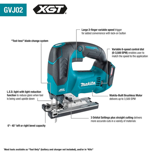 Makita (GVJ02Z) 40V max XGT® Brushless Jig Saw (Tool Only) - Pacific Power Tools