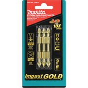 Makita | Impact GOLD® (2‑1/2") Phillips Double‑Ended Power Bit, 3/pk - Pacific Power Tools